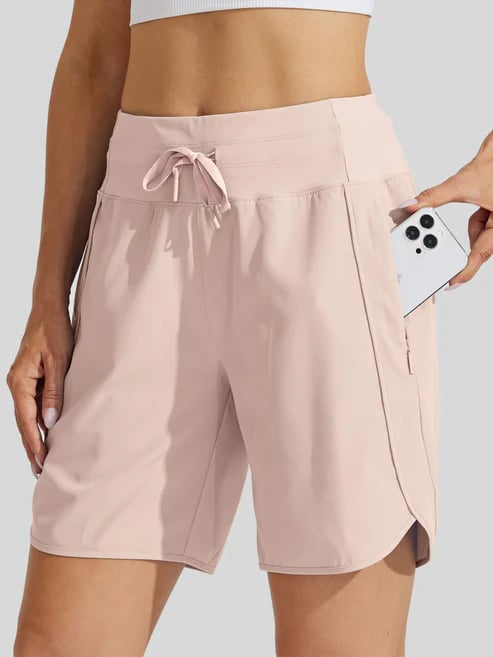 Tyrelle - Dames sportshort met hoge taille en trekkoord