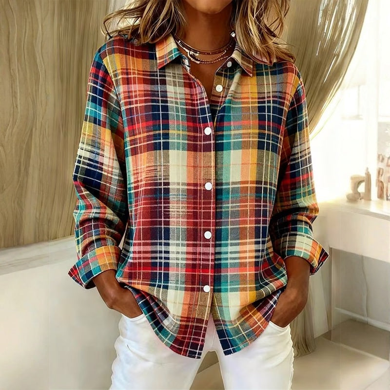 Ceralivine - Geruite Kleurige Blouse