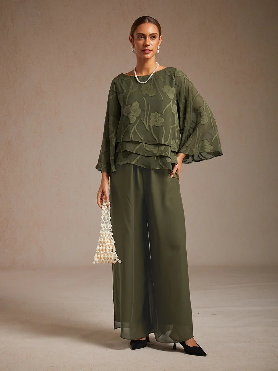 Marilivra - Rechte Broek met Chiffon Split