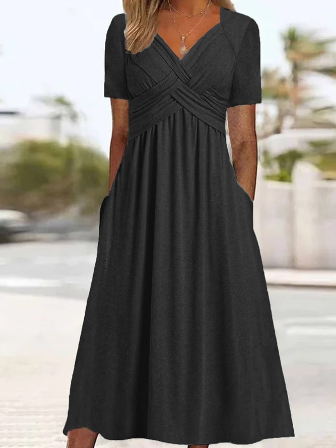 Malina - Elegante V-hals jurk met vloeiend silhouet