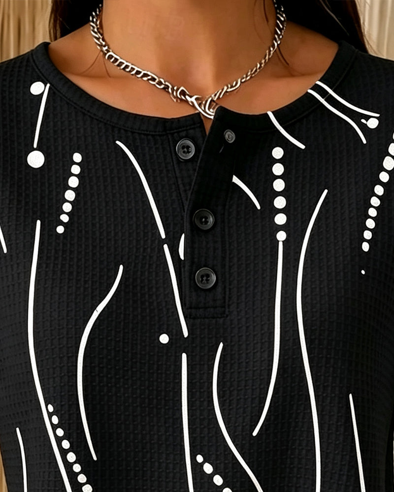 Zelynn - Dames T-shirt met korte mouwen en knopen