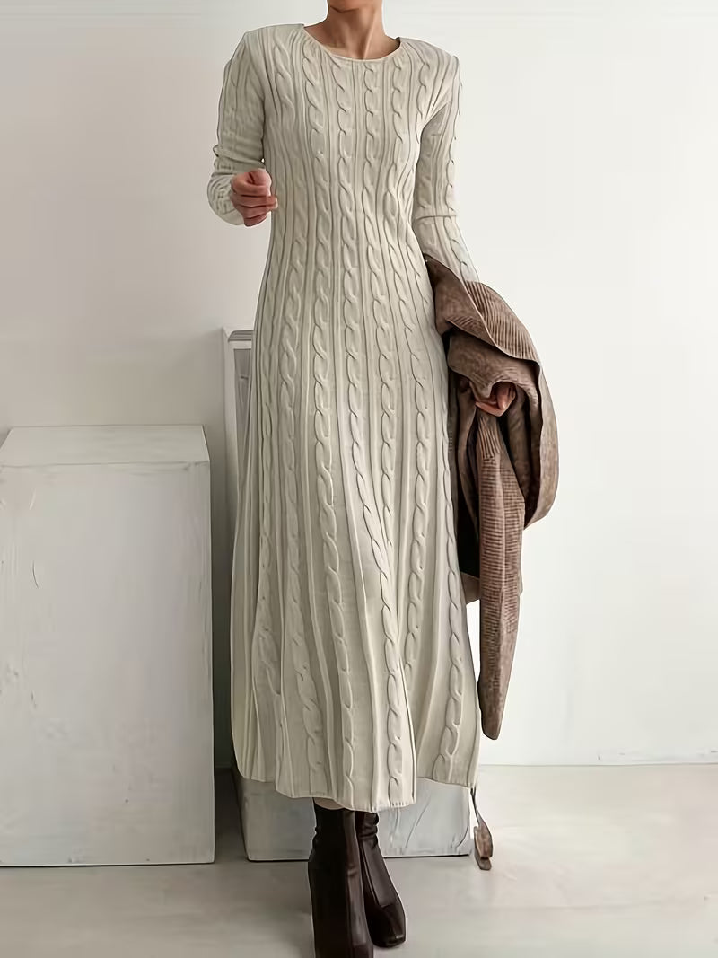 Gwenarielle - Elegante Lange Jurk van Textuurgebreid