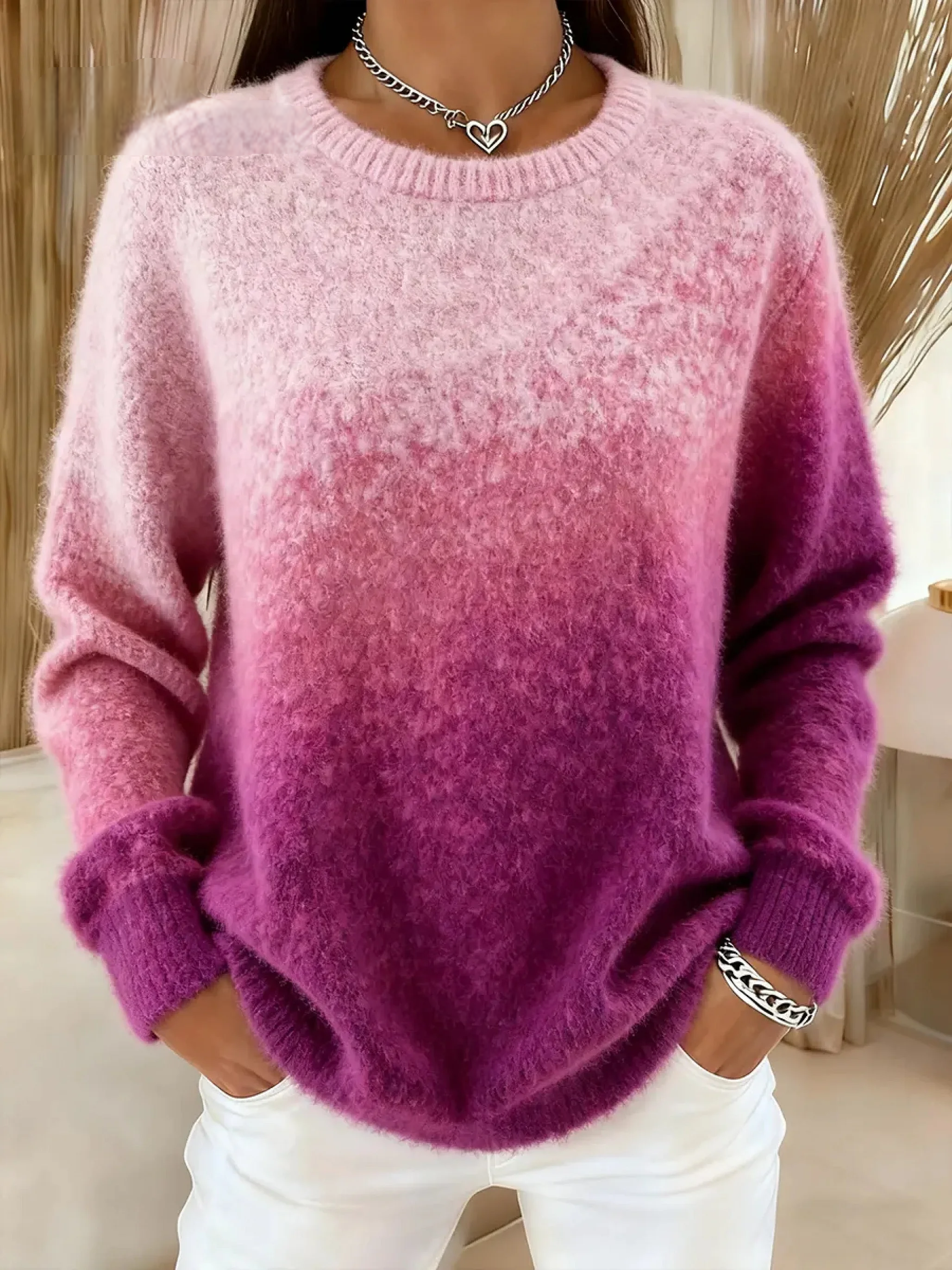 Evelivra – Pull Dégradé In Zachte Gebreide Elegante Casual