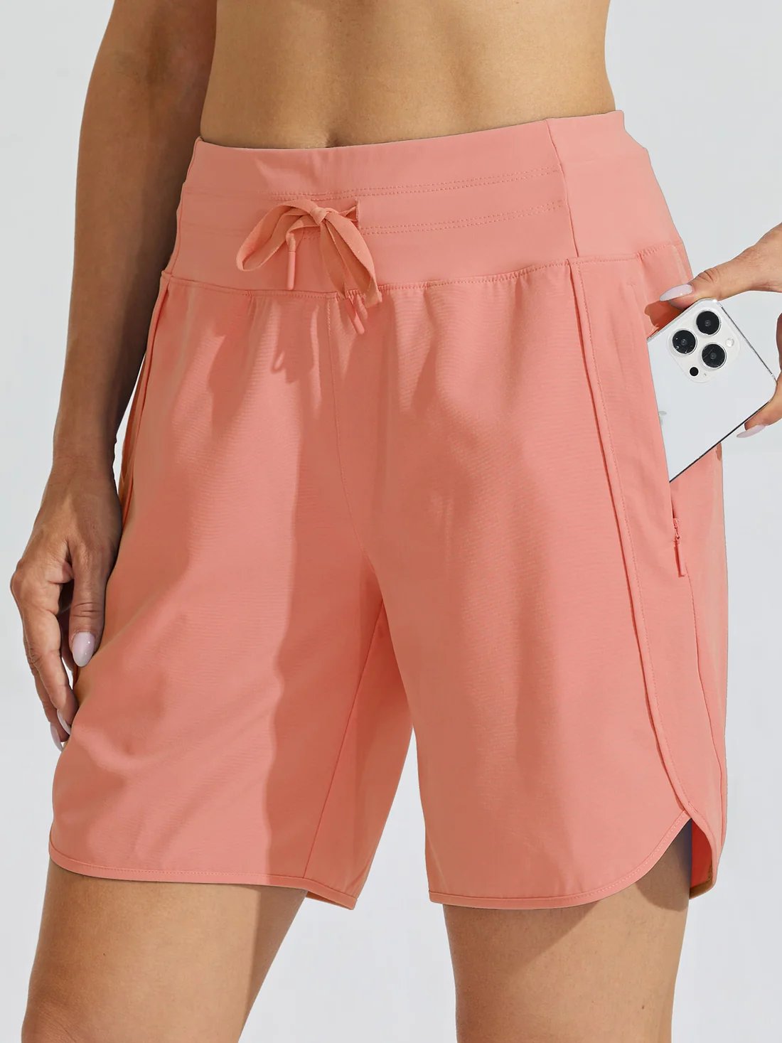 Tyrelle - Dames sportshort met hoge taille en trekkoord