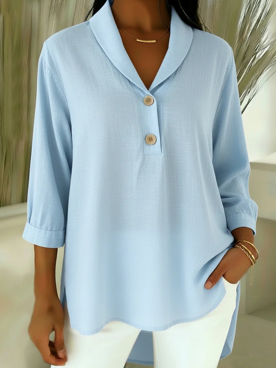 Belyra - Elegante Blouse van Katoen en Linnen