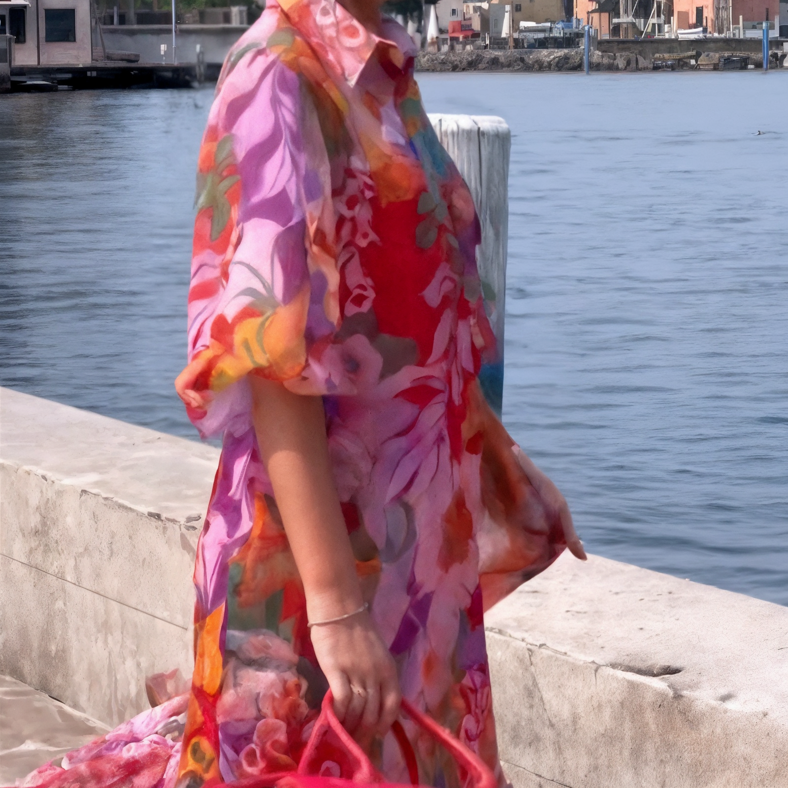 Lunaria - Trendy Chiffon Jurk