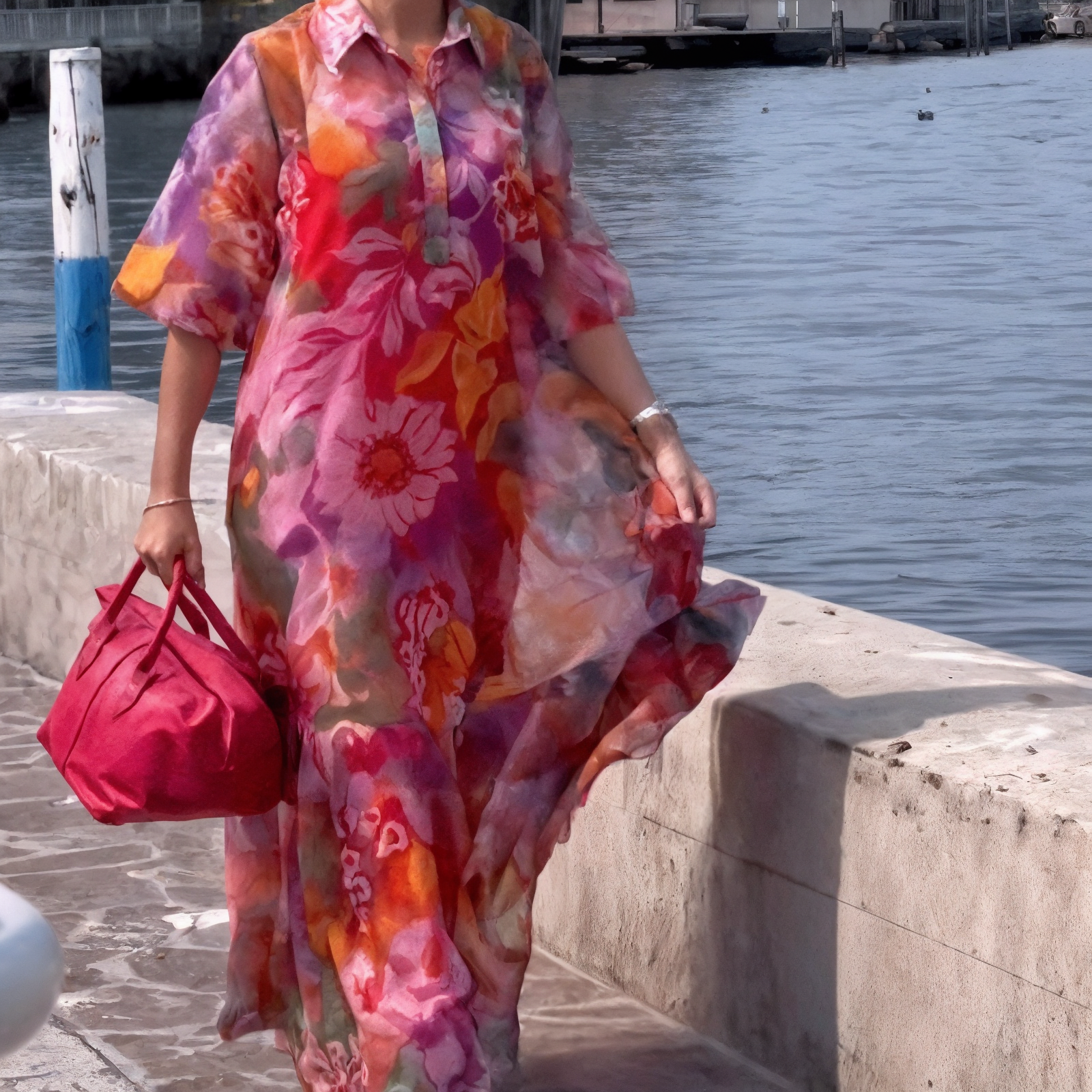 Lunaria - Trendy Chiffon Jurk