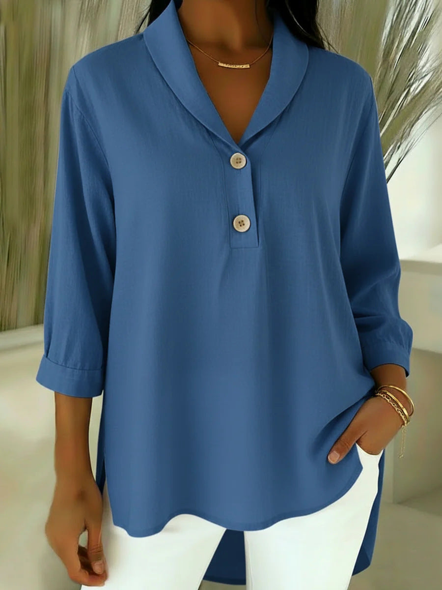 Belyra - Elegante Blouse van Katoen en Linnen