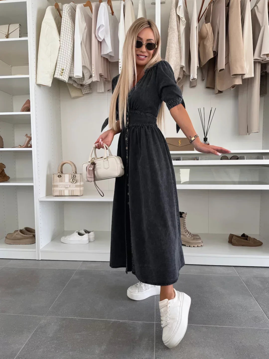 Vera - Stralende denim jurk