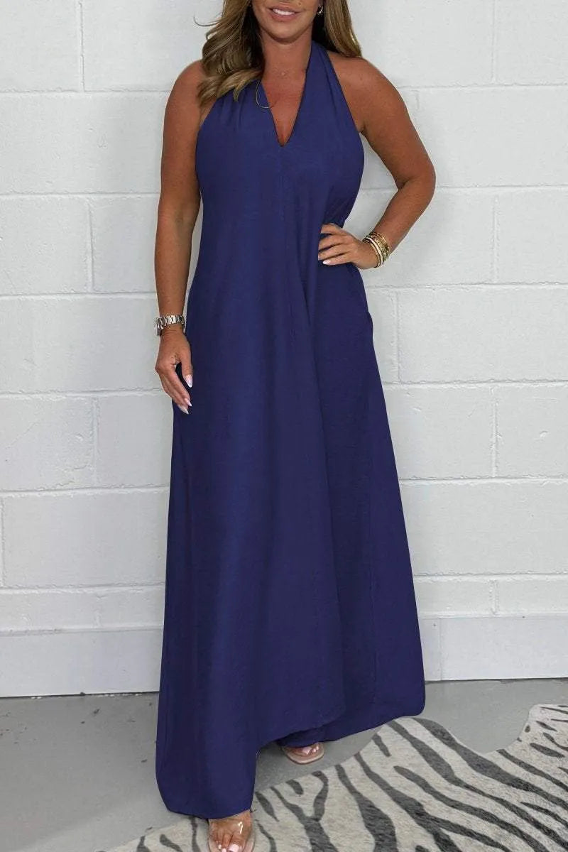 Serafina - Vrouwen Floaty T-Back Maxi Dress