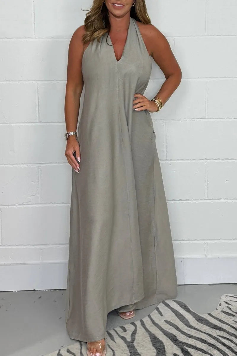 Serafina - Vrouwen Floaty T-Back Maxi Dress