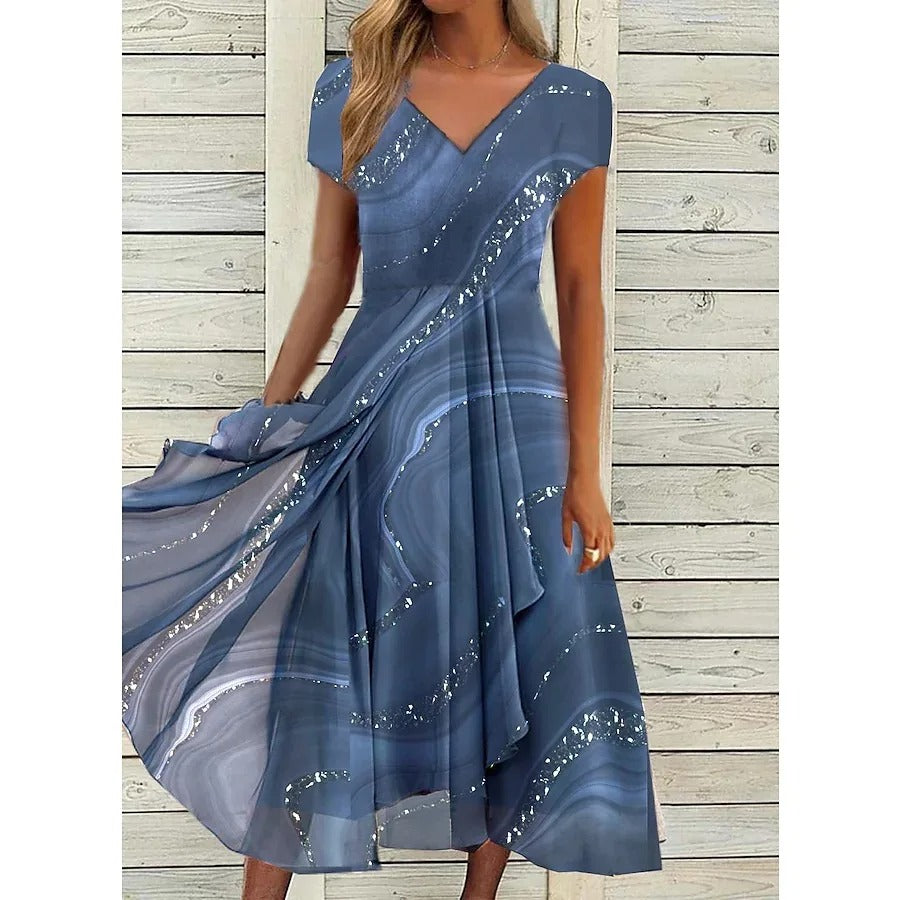 Rosalinde - Midi-jurk met V-hals