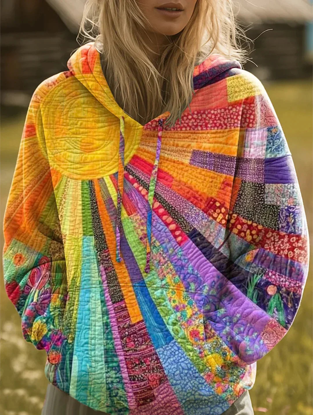 Isaravienne - Multicolore Boho Hoodie