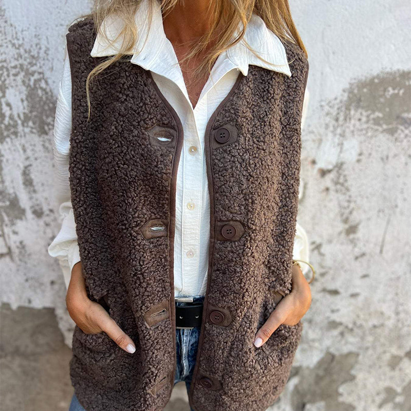 Nahla - Kort vest met warme knopen