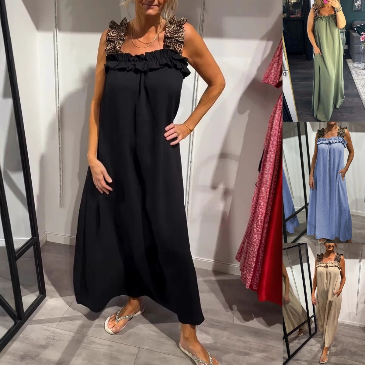 Pascaline - Mouwloze casual jurk met zakken