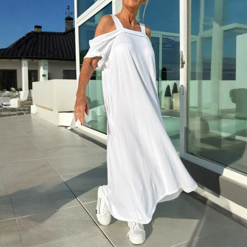 Phaedra - Elegante en Comfortabele Vrouwen Off Shoulder Maxi Dress