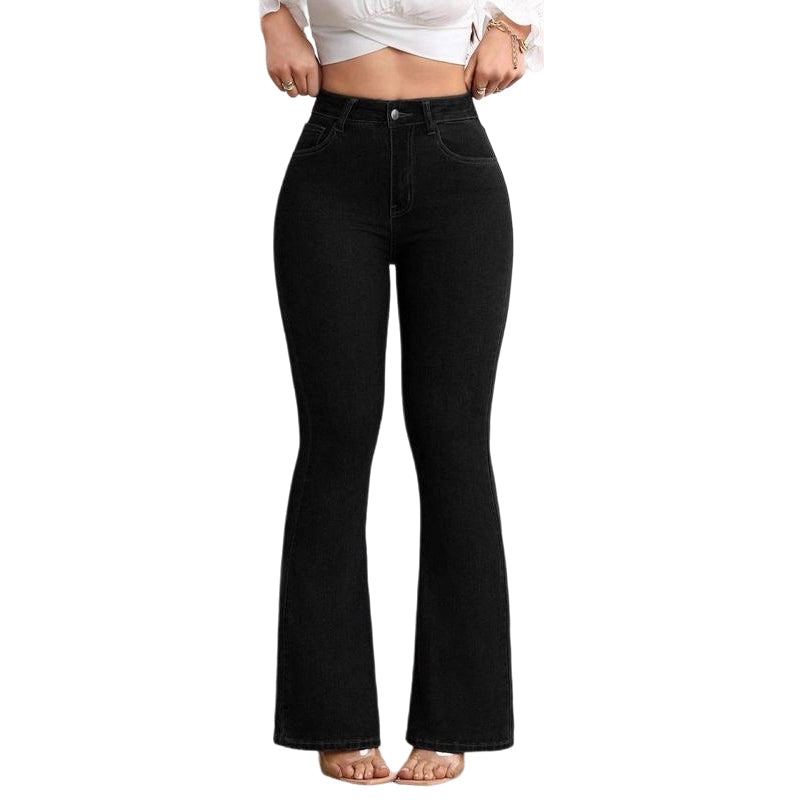 Evarixa - Dames Jeans Hoge Taille Uitlopende Snit Flatterende Silhouet