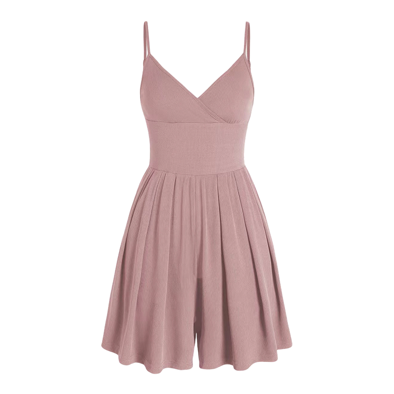 Mirestra - Dames jumpsuit met ribstof short en geïntegreerde uitlopende rok