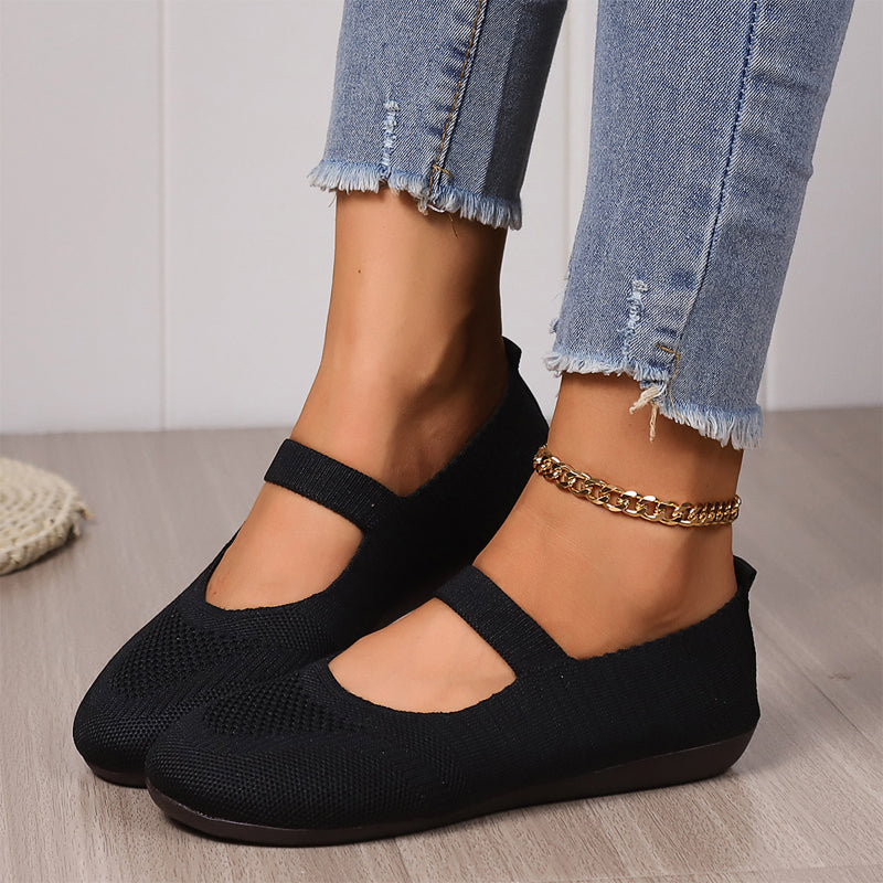 Godelieve - Dames ballerina's van ademend mesh met elastische band