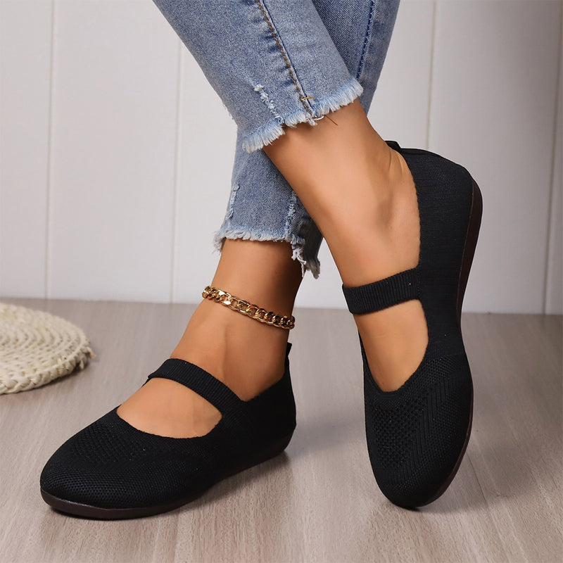 Godelieve - Dames ballerina's van ademend mesh met elastische band