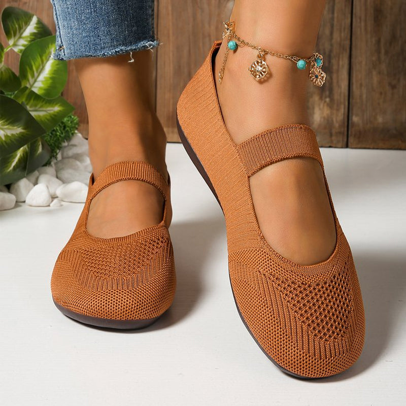 Godelieve - Dames ballerina's van ademend mesh met elastische band