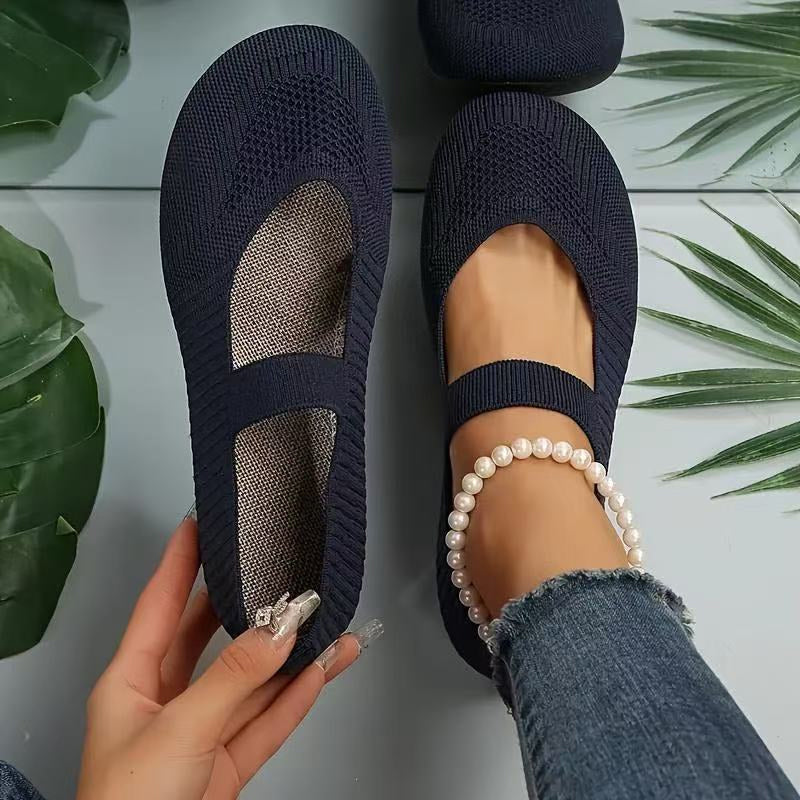 Godelieve - Dames ballerina's van ademend mesh met elastische band