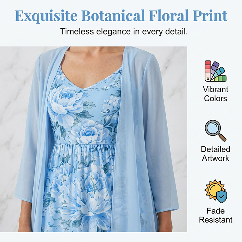 Ilvessa - Vrouwen bloemenprint set met lichte cardigan