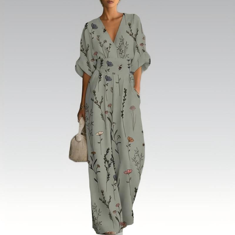 Nevina - Dames jumpsuit met V-hals en vloeiende pasvorm