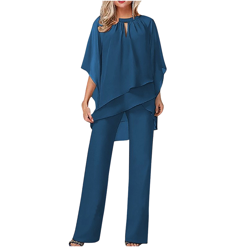 Janne - Elegante dames set met asymmetrische blouse
