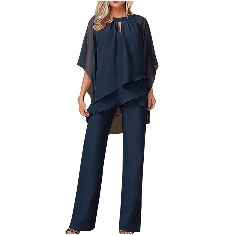 Janne - Elegante dames set met asymmetrische blouse