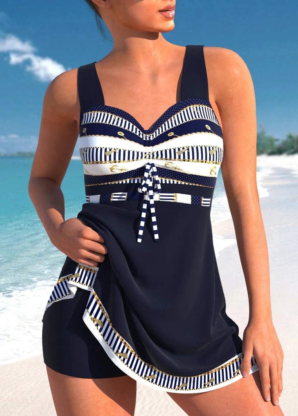 Gavorelle - Dames tankini zwempak met geïntegreerde short